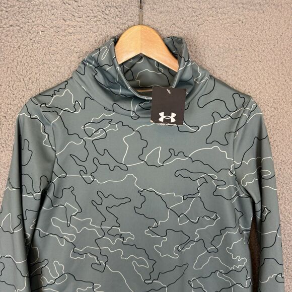 Under Armour Sweater Women's XS‎ Green Camo Tech Mock Neck Long Sleeve Top NWT - Picture 2 of 7